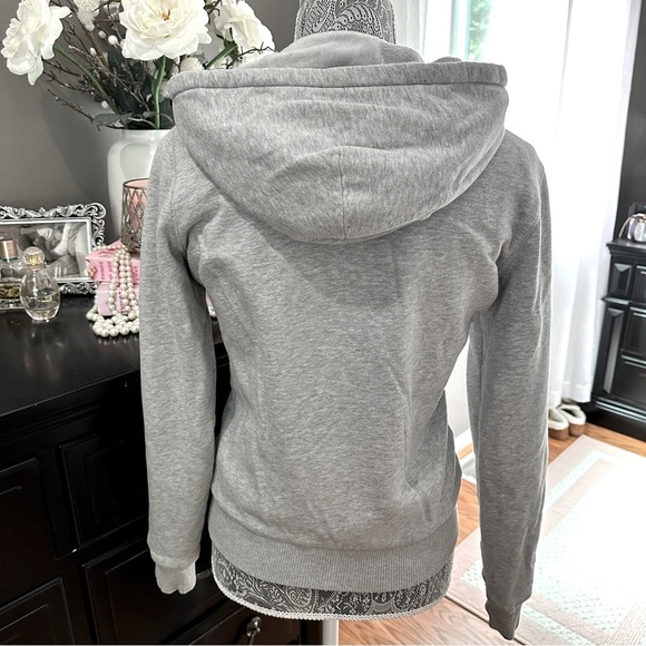 Tommy Hilfiger Gray Zip-Up Hoodie Sweatshirt Fleece Lined Size Small - Picture 8 of 14
